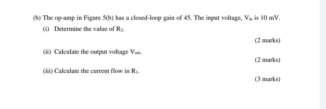 Solved (b) The Op-amp In Figure 5(b) Has A Closed-loop Gain | Chegg.com