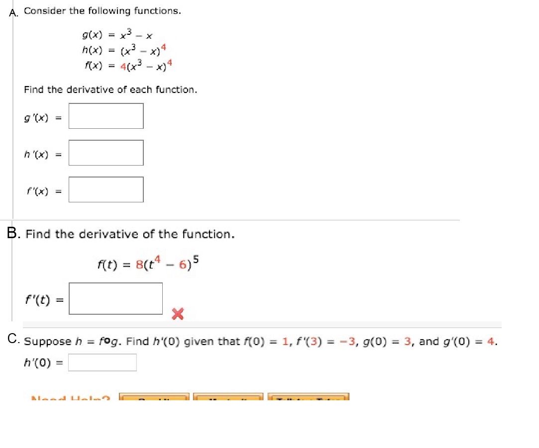 Solved A Consider The Following Functions G X X3 X Chegg Com