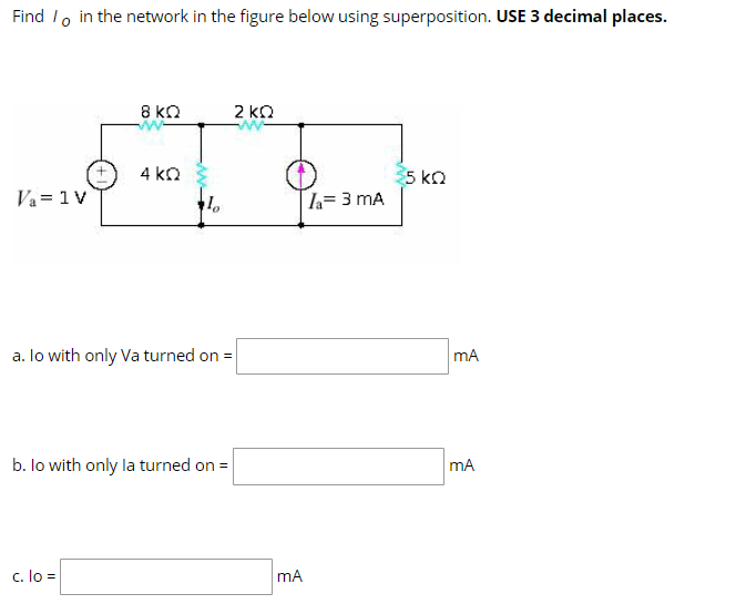 Solved Find to in the network in the figure below using | Chegg.com