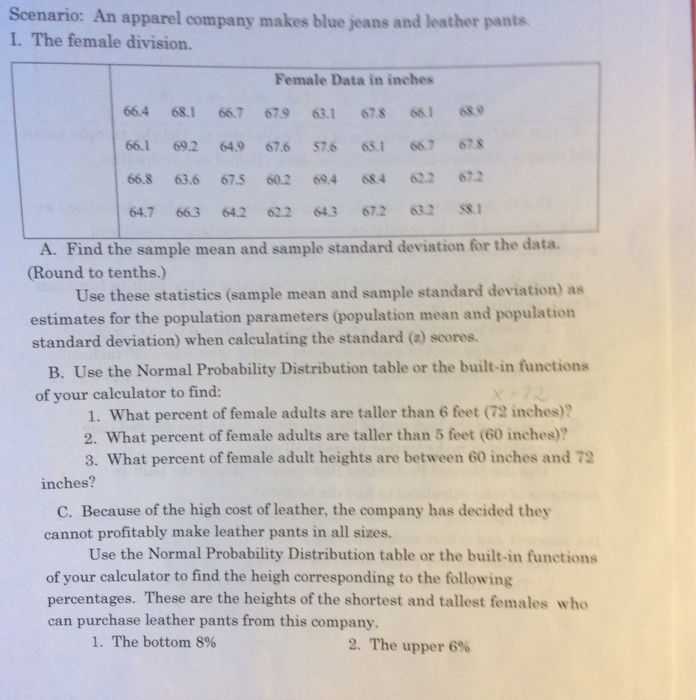 Solved Scenario An Apparel Company Makes Blue Jeans And Chegg