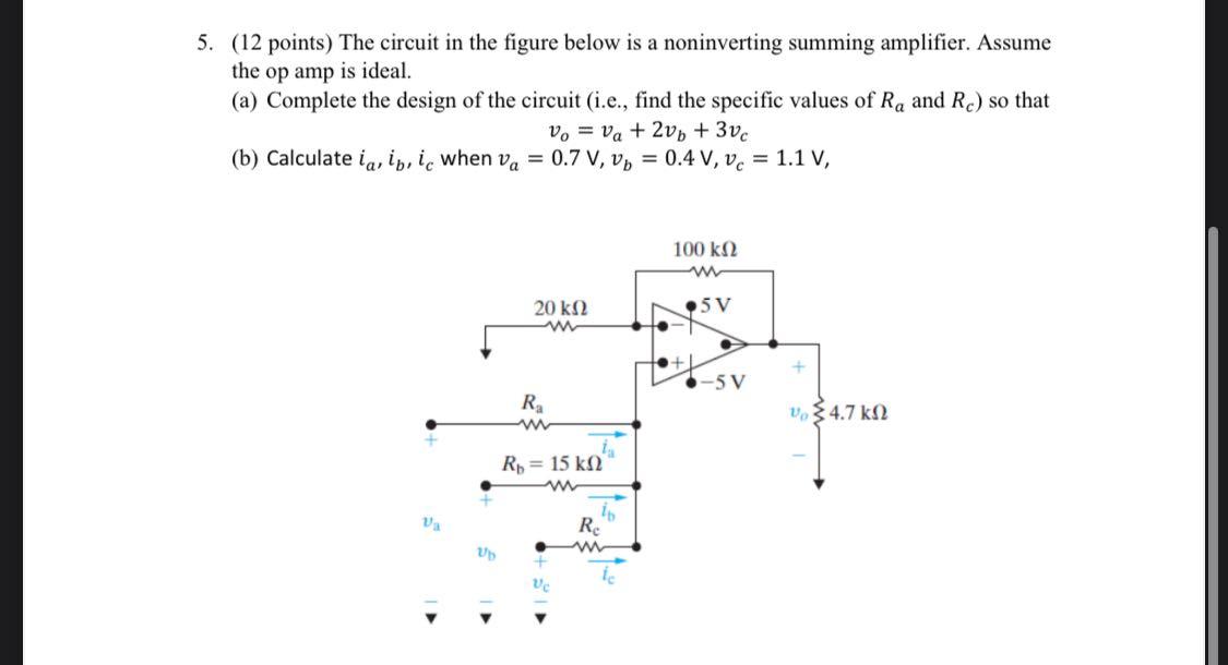 Solved 5. (12 Points) The Circuit In The Figure Below Is A | Chegg.com