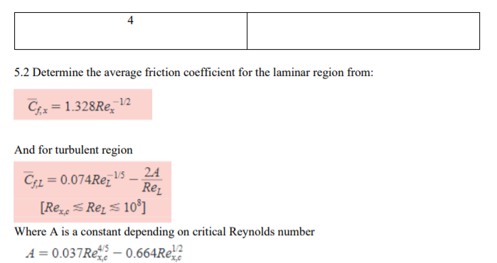 Solved The local friction coefficient can be determined for | Chegg.com