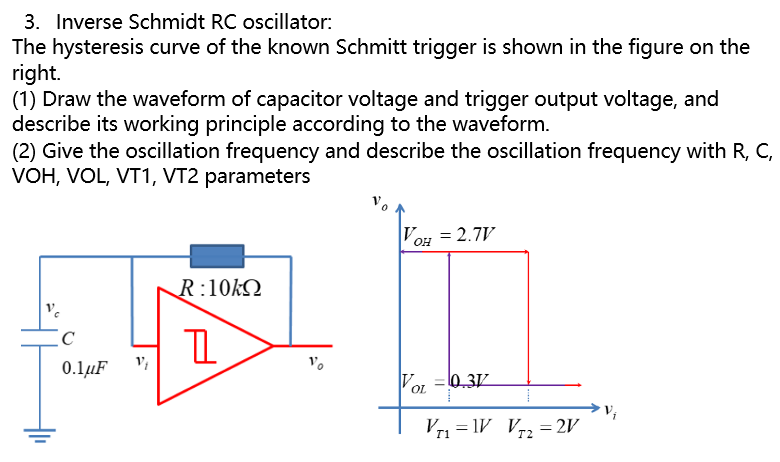 Solved 3. Inverse Schmidt Rc Oscillator: The Hysteresis 