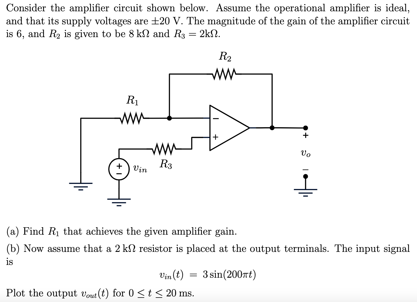 [solved] Consider The Amplifier Circuit Shown Below Assu