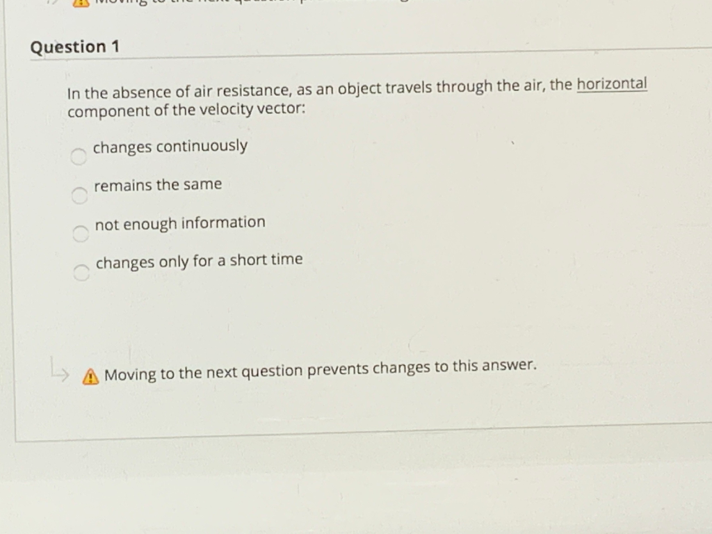 Solved Question 1 In the absence of air resistance, as an | Chegg.com