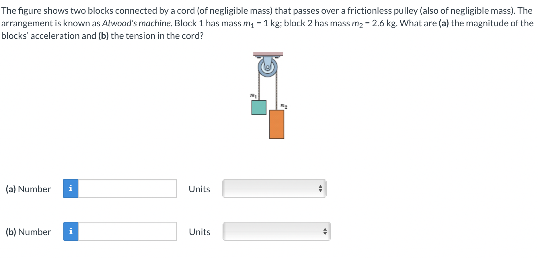 Solved The Figure Shows Two Blocks Connected By A Cord Of Chegg Com