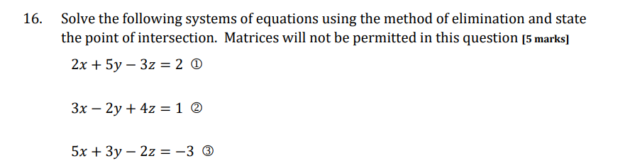 Solved 16. Solve the following systems of equations using | Chegg.com