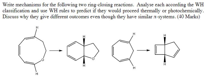 Solved Write mechanisms for the following two ring-closing | Chegg.com