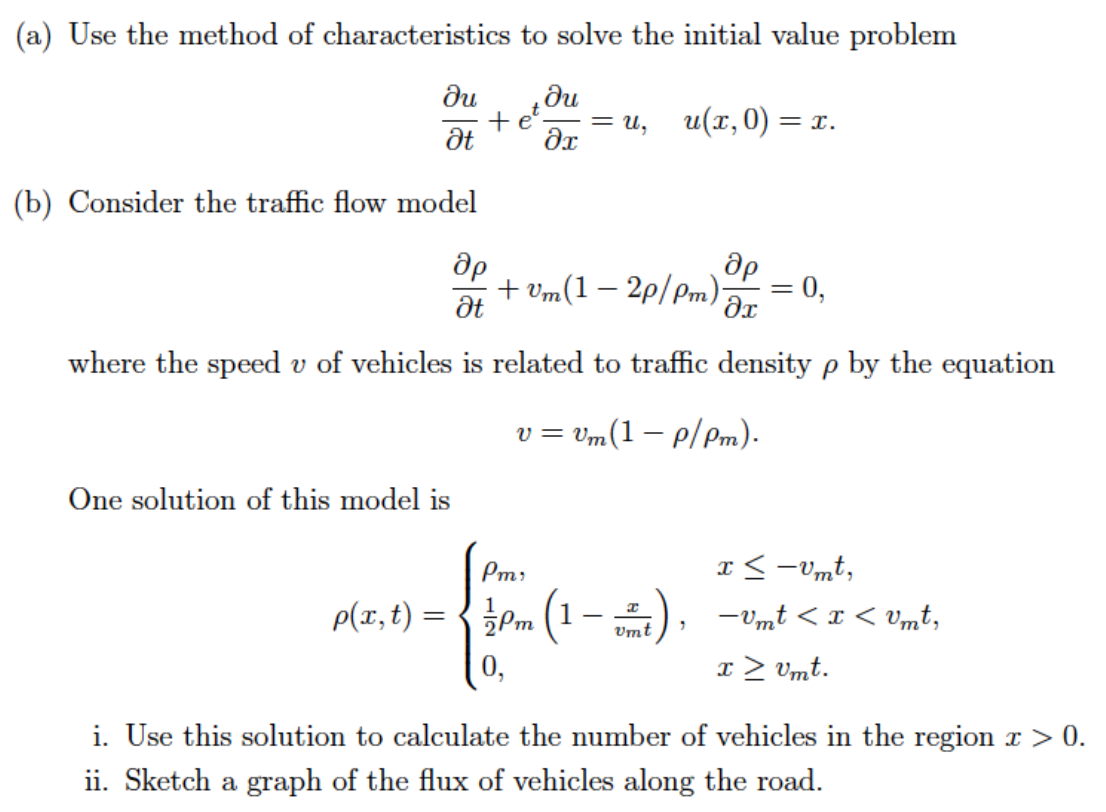 Solved (a) Use the method of characteristics to solve the | Chegg.com