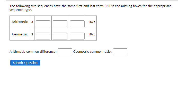 Solved The following two sequences have the same first and | Chegg.com