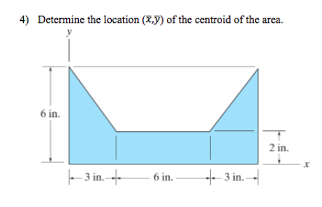 [Solved]: 4) Determine the location (x,y) of the centroid