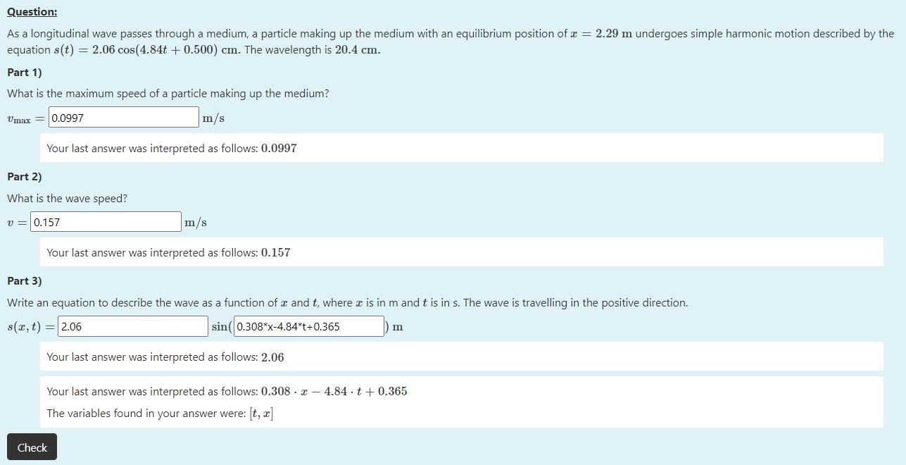 Solved Question: As a longitudinal wave passes through a | Chegg.com