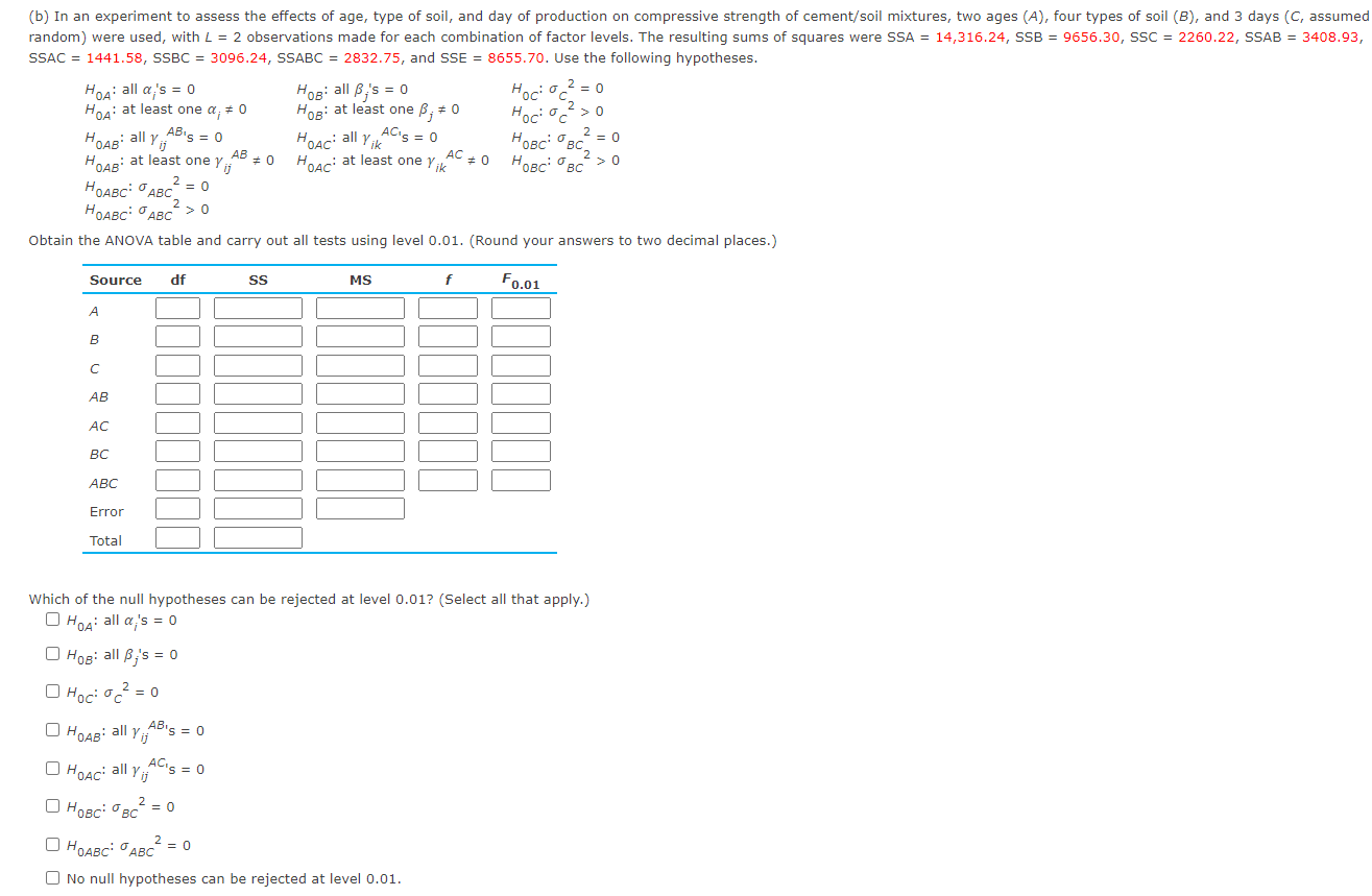 Solved When Factors A And B Are Fixed But Factor C Is Random | Chegg.com