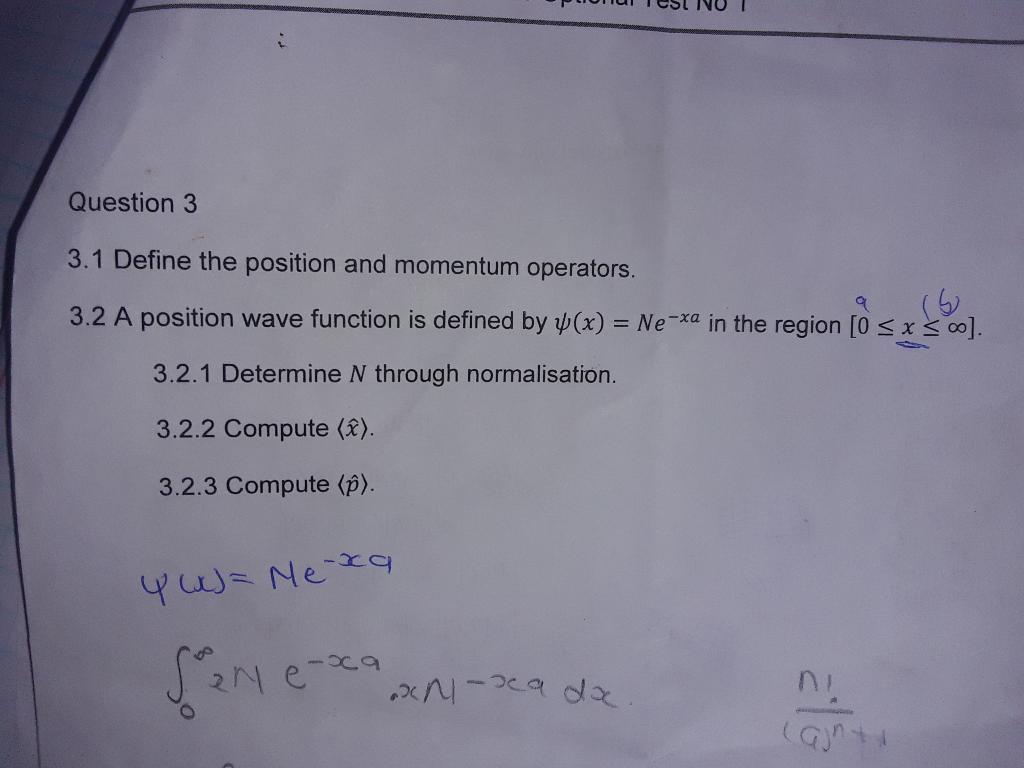 Solved Question 3 3.1 Define the position and momentum | Chegg.com