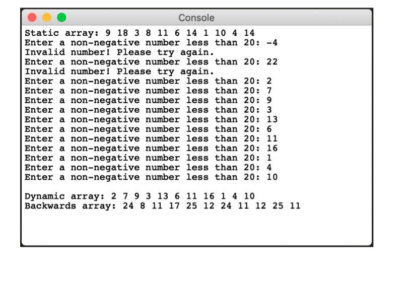 Solved Focus: Static arrays, dynamic arrays, | Chegg.com