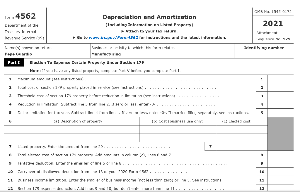 Modified Accelerated Cost Recovery System (MACRS),