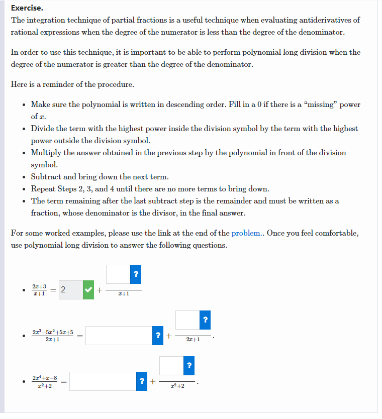 Solved Exercise. The integration technique of partial | Chegg.com