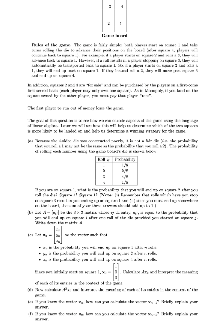 Solved 3 4 2 1 Game board Rules of the game. The game is