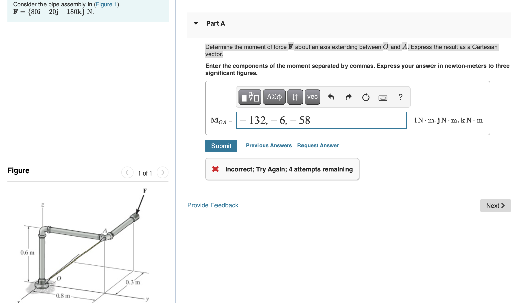 Solved Consider the pipe assembly in (Figure 1). F = {80i – | Chegg.com