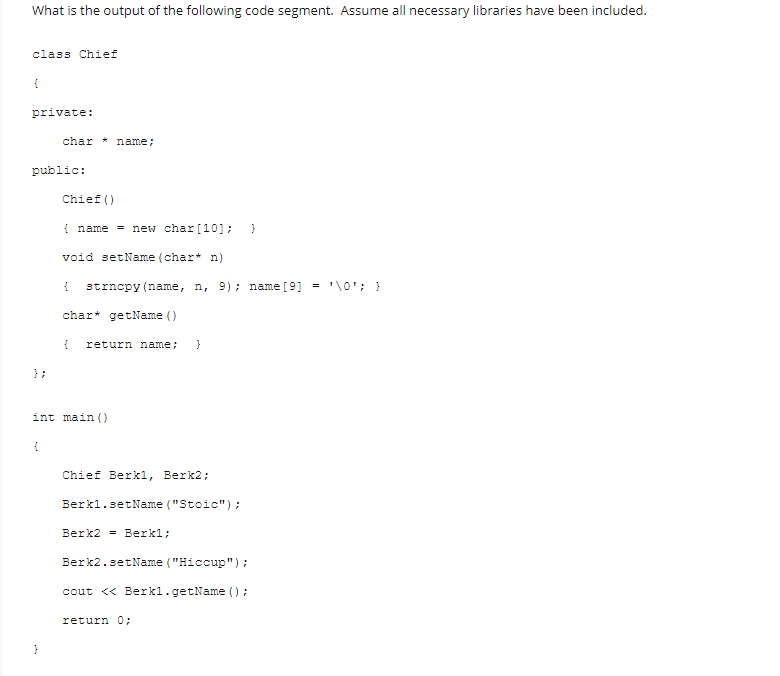 Solved What is the output of the following code segment. | Chegg.com