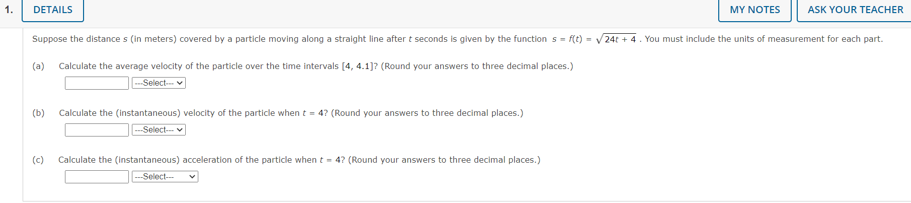 Solved 1. DETAILS MY NOTES ASK YOUR TEACHER Suppose the | Chegg.com