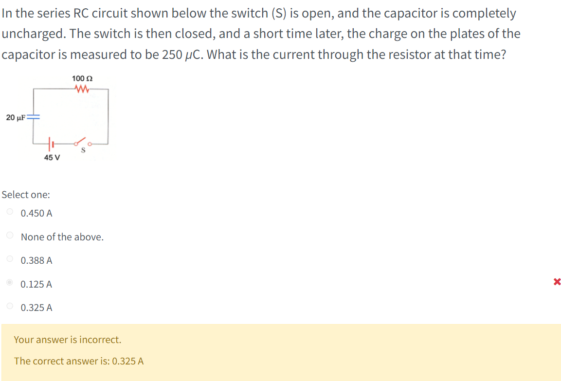 Solved In the series RC circuit shown below the switch (S) | Chegg.com