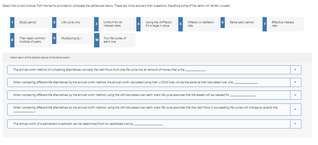 Solved Select the correct answer from the terms provided to | Chegg.com