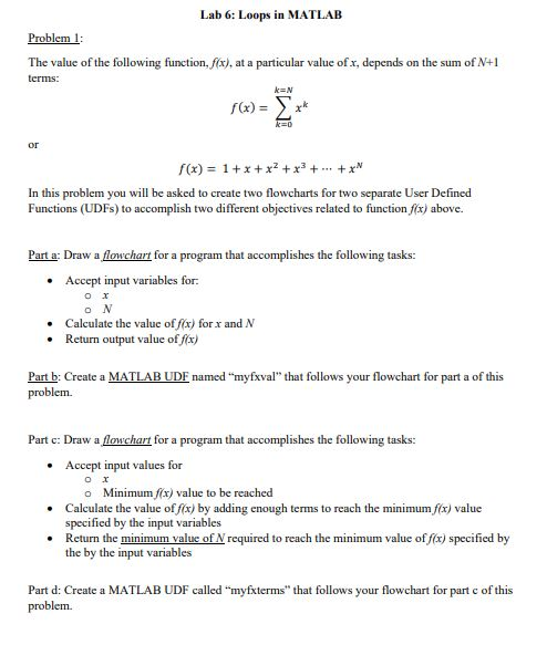 Matlab Practice Problem Loops Solved Lab 6: Loops in MATLAB Problem 1 The value of the | Chegg.com