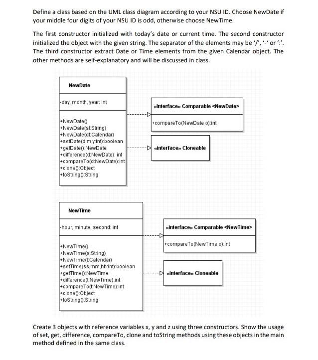 Solved Define a class based on the UML class diagram | Chegg.com