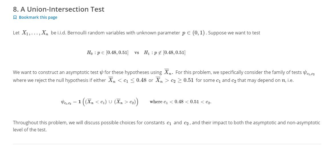 8 A Union Intersection Test Bookmark This Page Le Chegg Com