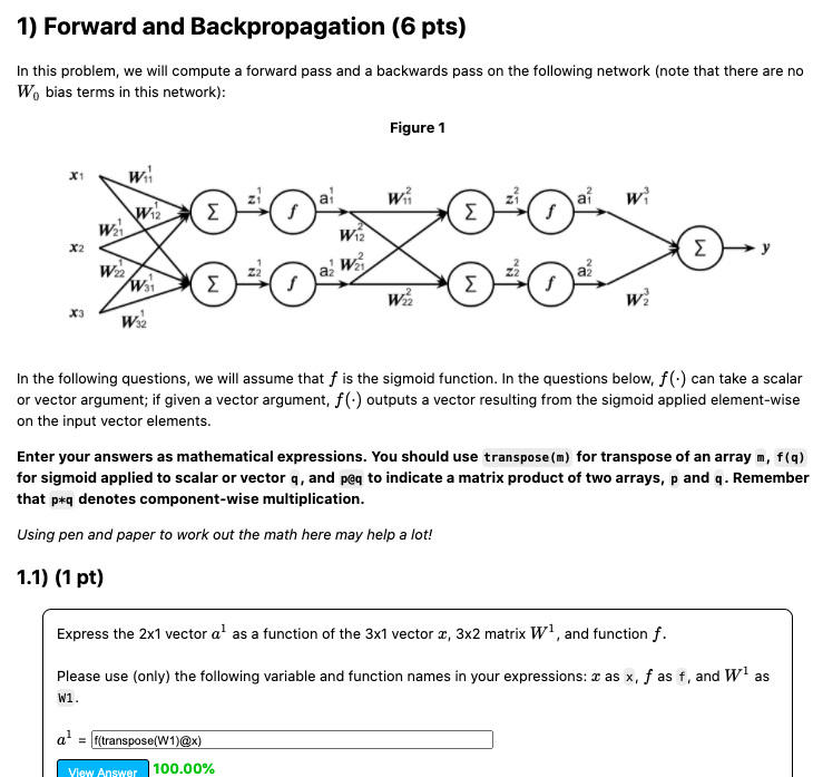 In this problem, we will compute a forward pass and a | Chegg.com