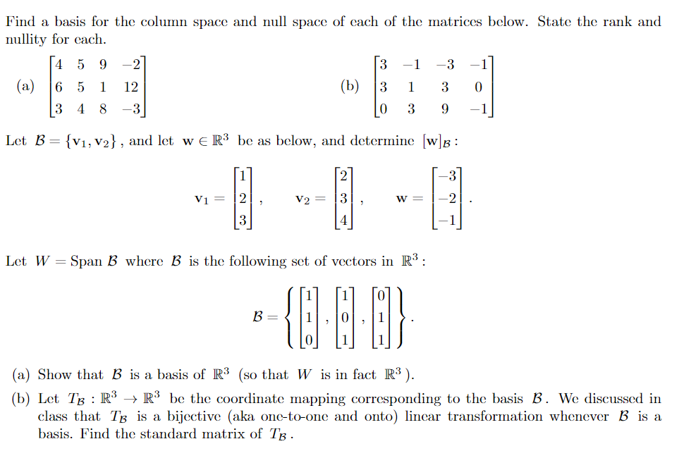Solved Linear Algebra Please do all | Chegg.com