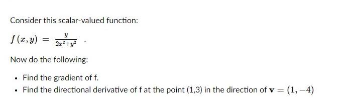 Solved Consider this scalar-valued function: f(x,y) = y | Chegg.com