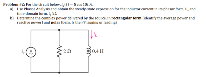 Solved For the circuit below, 𝑖𝑠 (𝑡) = 5 cos 10𝑡 𝐴. | Chegg.com