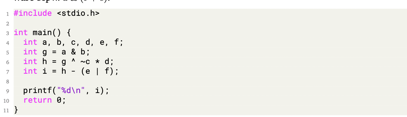 Solved 1.1 Extraction of an expression from C source | Chegg.com