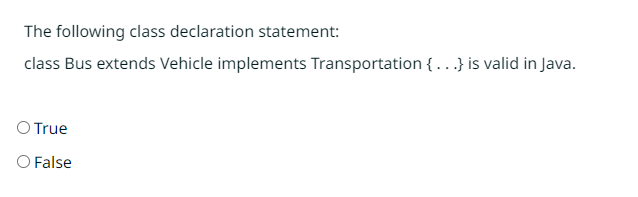 Solved The following class declaration statement:class Bus | Chegg.com