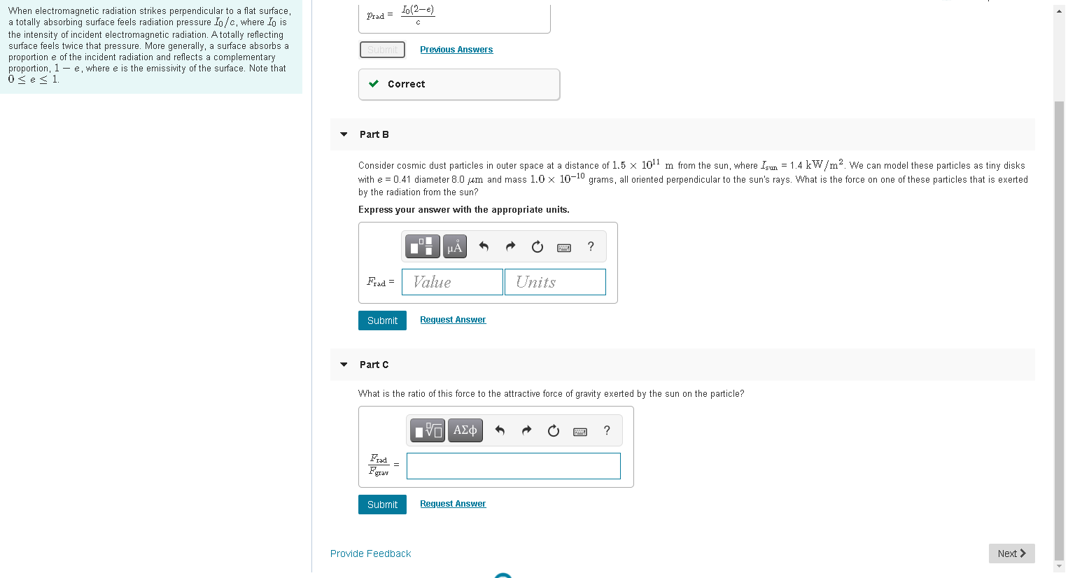 Solved Hello! I just need Part B and C answered for this | Chegg.com