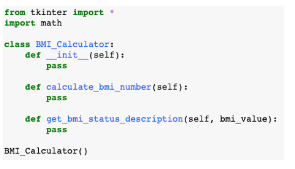 Solved Please Use Tkinter Bmi Calculator Create A Class Chegg Com