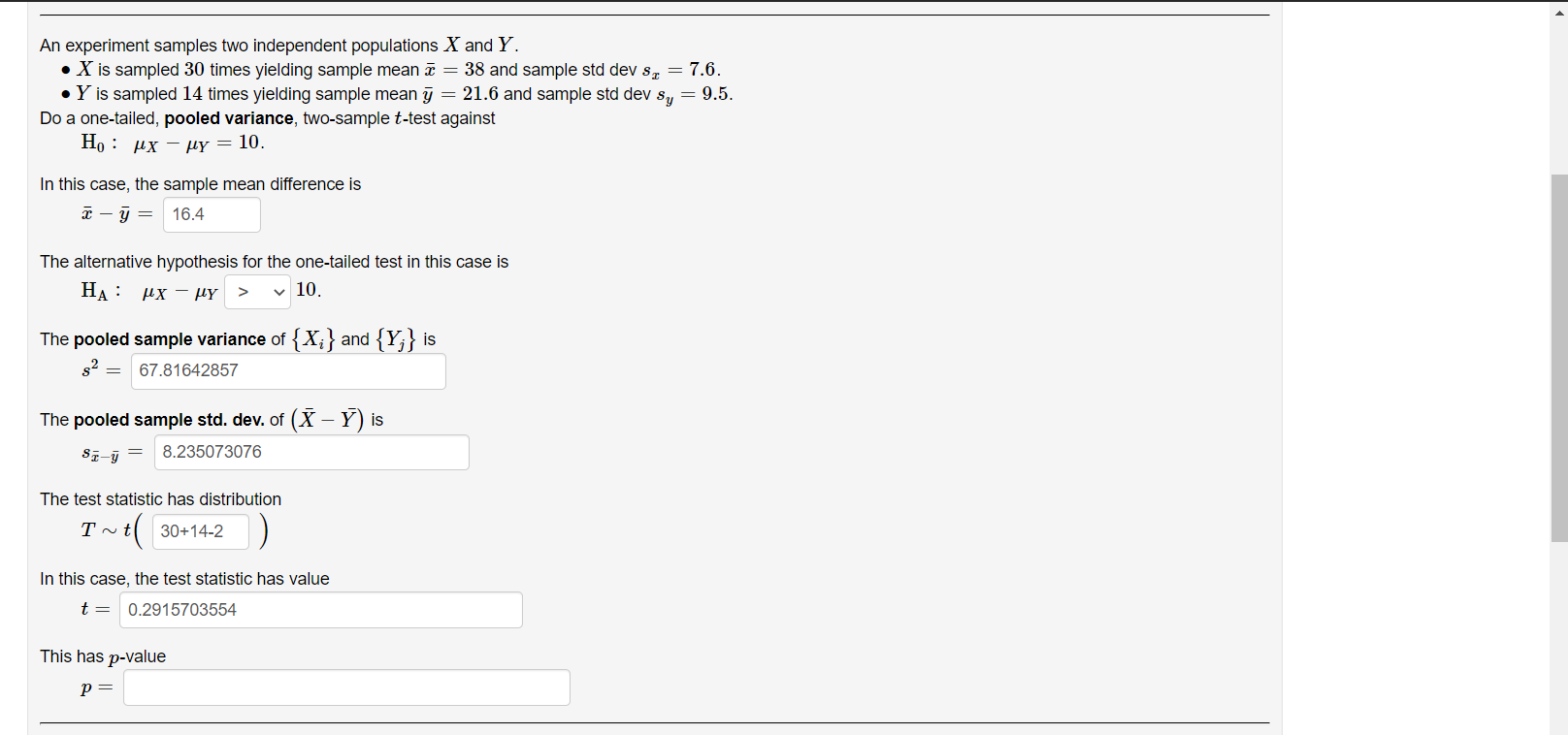 Solved An Experiment Samples Two Independent Populations Chegg Com