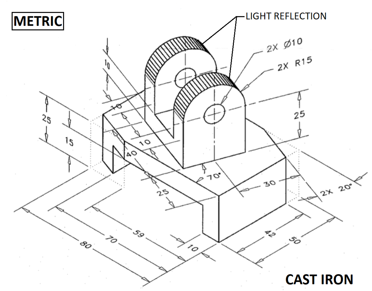 Solved Draw the required orthographic views (included | Chegg.com