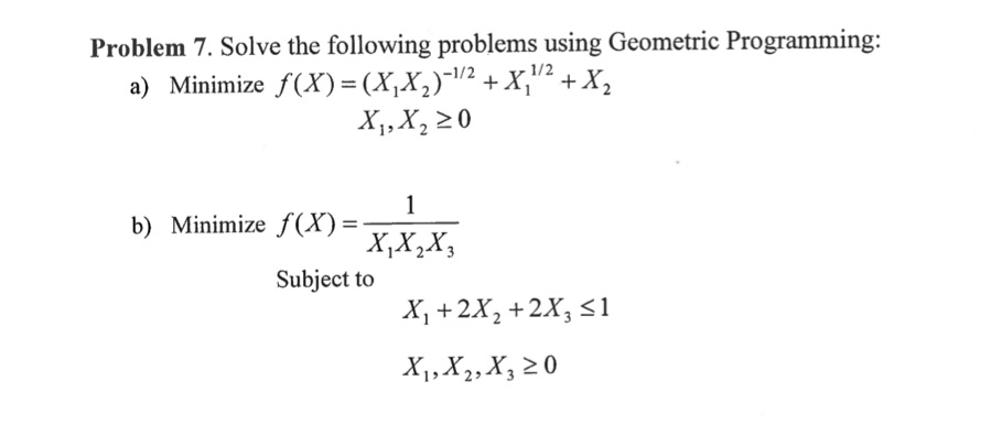 Problem 7. Solve the following problems using | Chegg.com