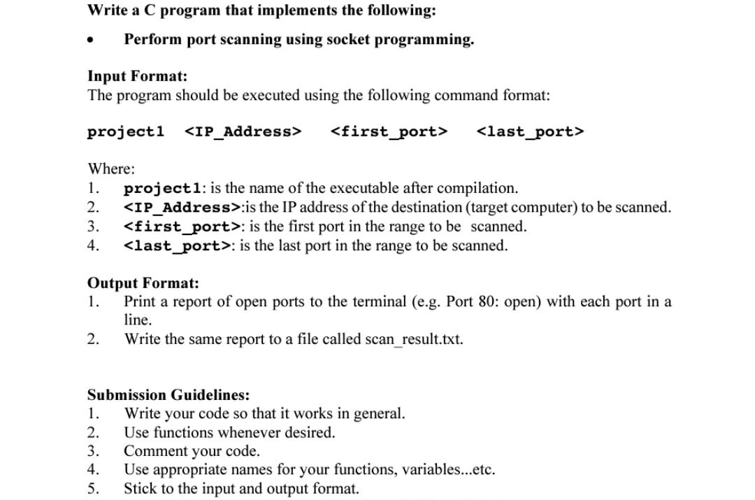 Solved Write A C Program That Implements The Following 1743