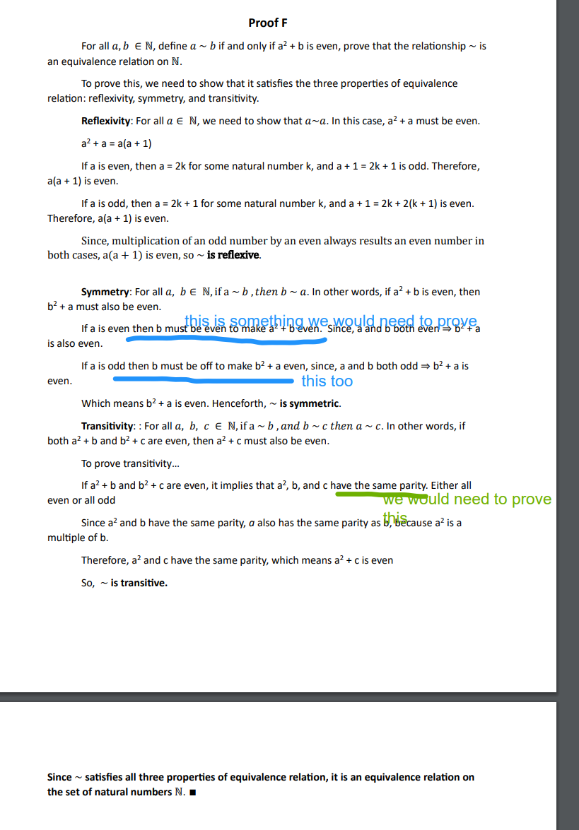 Solved Proof F For All A,b∈N, Define A∼b If And Only If A2+b | Chegg.com