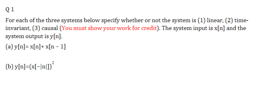 Solved Q1 For Each Of The Three Systems Below Specify | Chegg.com