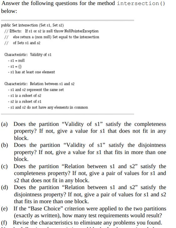 Solved Answer The Following Questions For The Method Inte