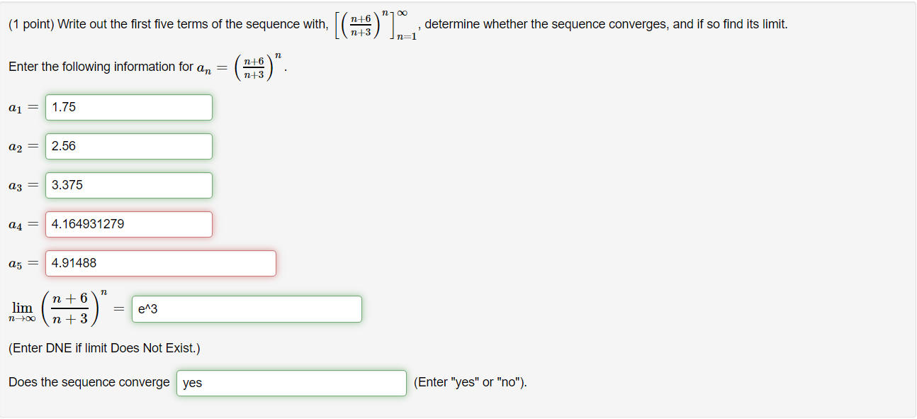 Solved no (1 point) Write out the first five terms of the | Chegg.com