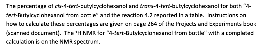 Solved The percentage of cis-4-tert-butylcyclohexanol and | Chegg.com