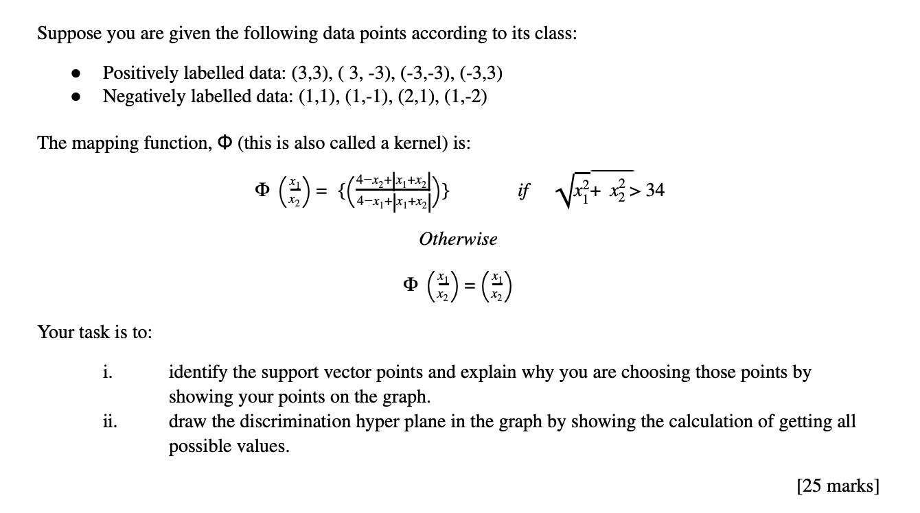 Suppose you are given the following data points | Chegg.com
