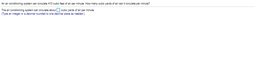 Solved An air conditioning system can circulate 410 cubic | Chegg.com