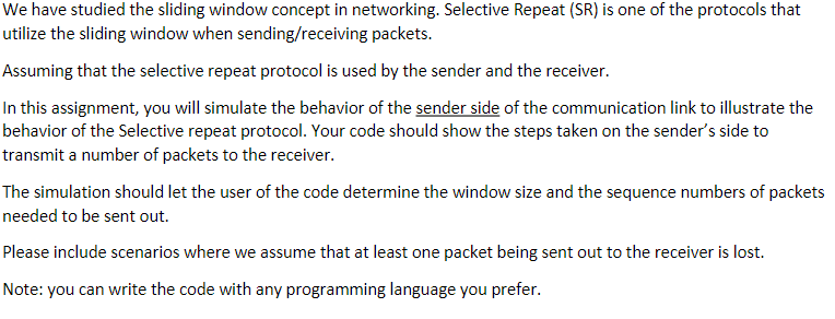 Solved We have studied the sliding window concept in | Chegg.com